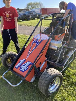 2007 Sawyer Chassis with a Yamaha R6 600 Micro Sprint Car Lettering from Will H, IN