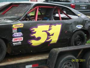 Derek Colson's Car with Flame Numbers